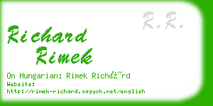 richard rimek business card